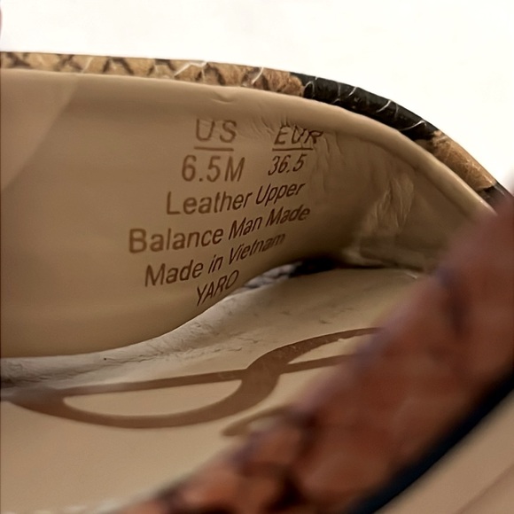 Sam Edelman Yaro Ankle Strap Multicolor Snake Print Heels - Picture 10 of 13